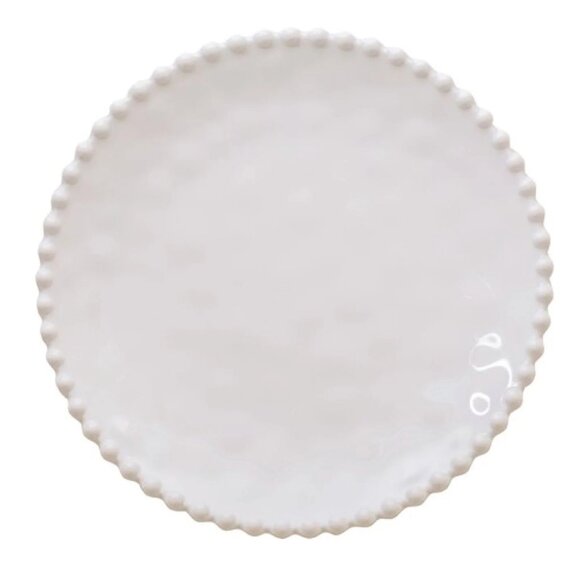 Merritt China Beaded Pearl 14" Round Dinner Plates Serving Tray Chargers Set 6 - Picture 1 of 14